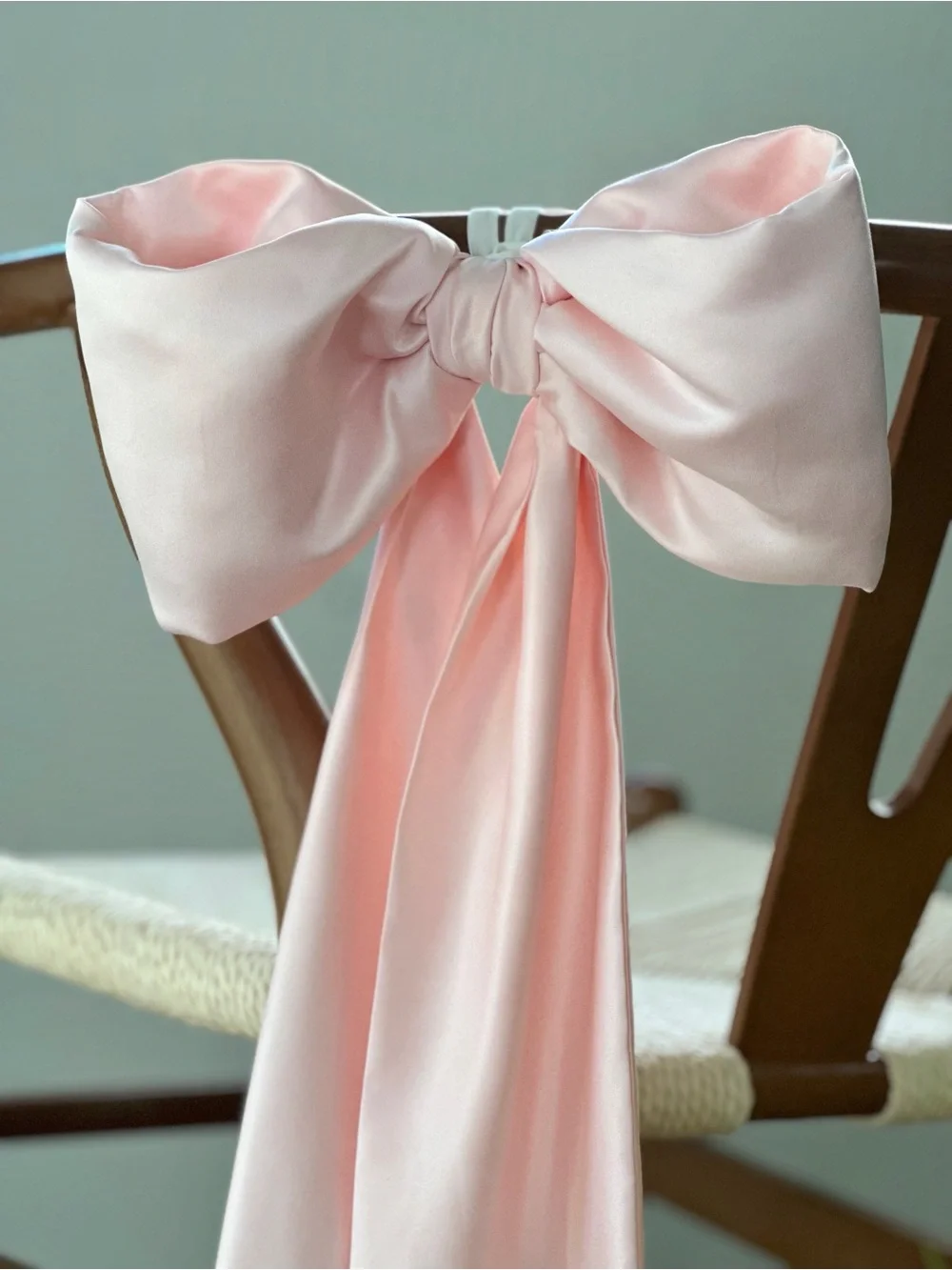 Soft Pink Satin Oversized Bow Sash  Birthday Decor Wedding Decor